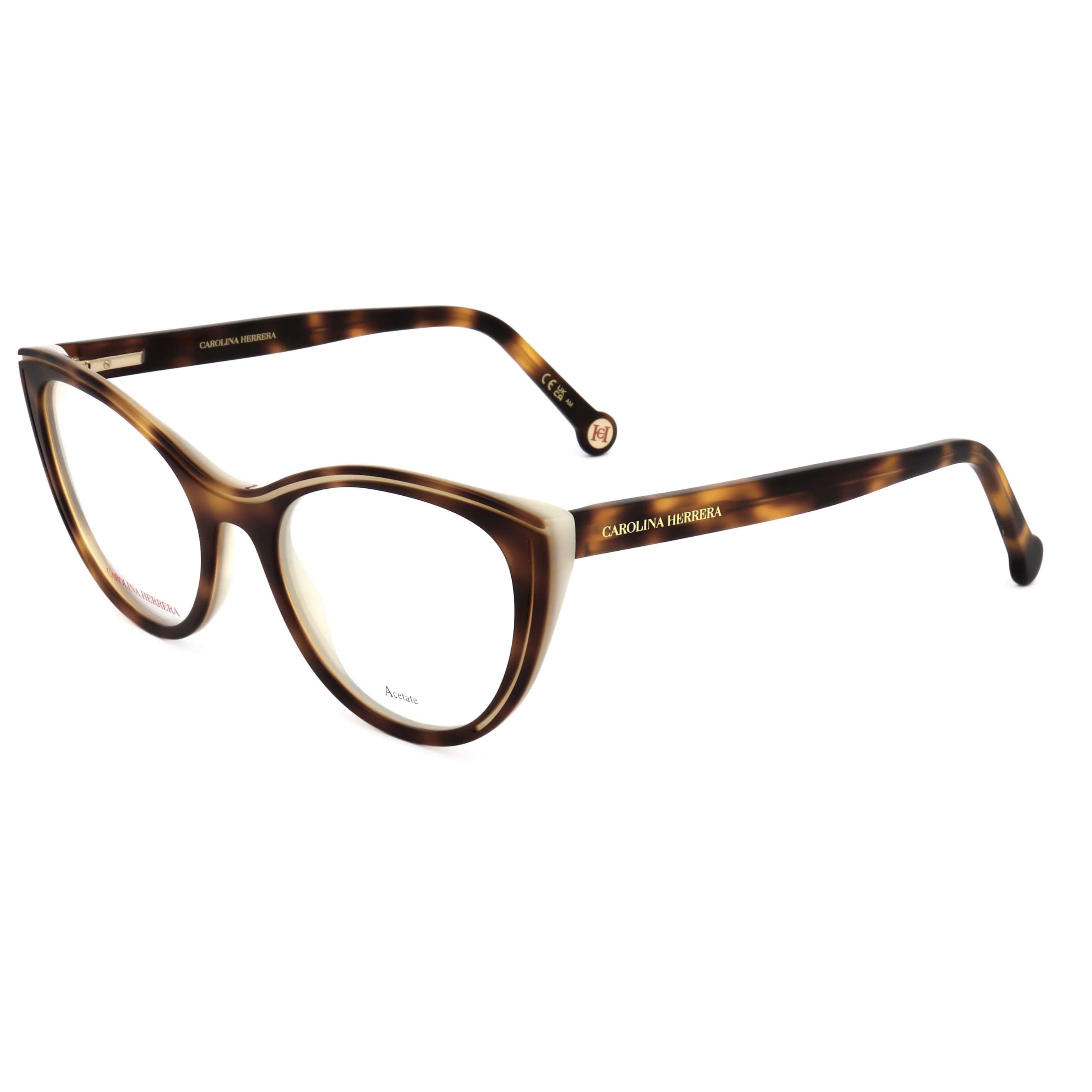 משקפי ראייה Carolina Herrera דגם Her0171 לנשים 53 מ״מ בצבע הוואנה לבן