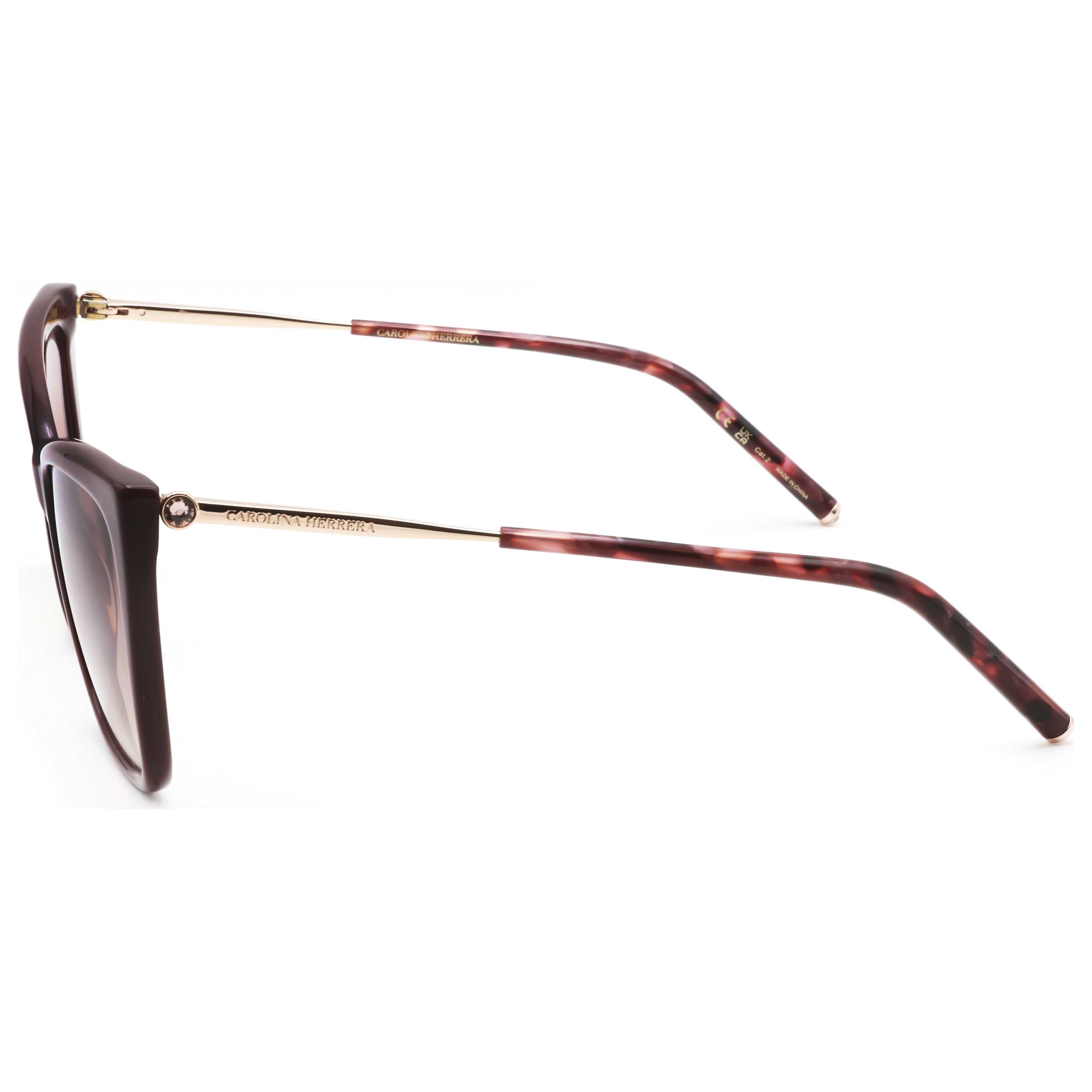 משקפי שמש Carolina Herrera דגם Her0180S לנשים 57 מ״מ בצבע בורדו זהב
