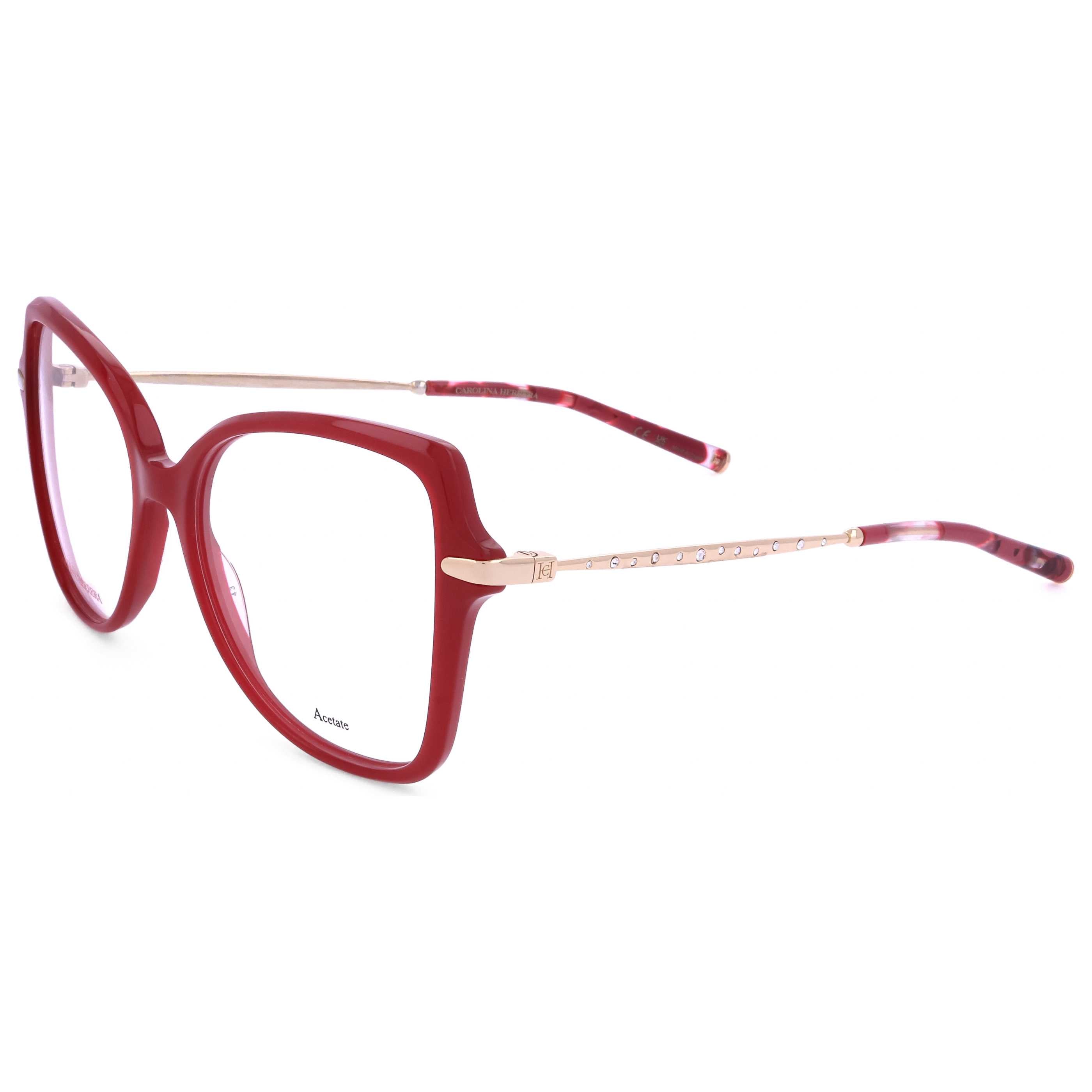 משקפי ראייה Carolina Herrera דגם Her0194 לנשים 53 מ״מ בצבע אדום הוואנה זהב