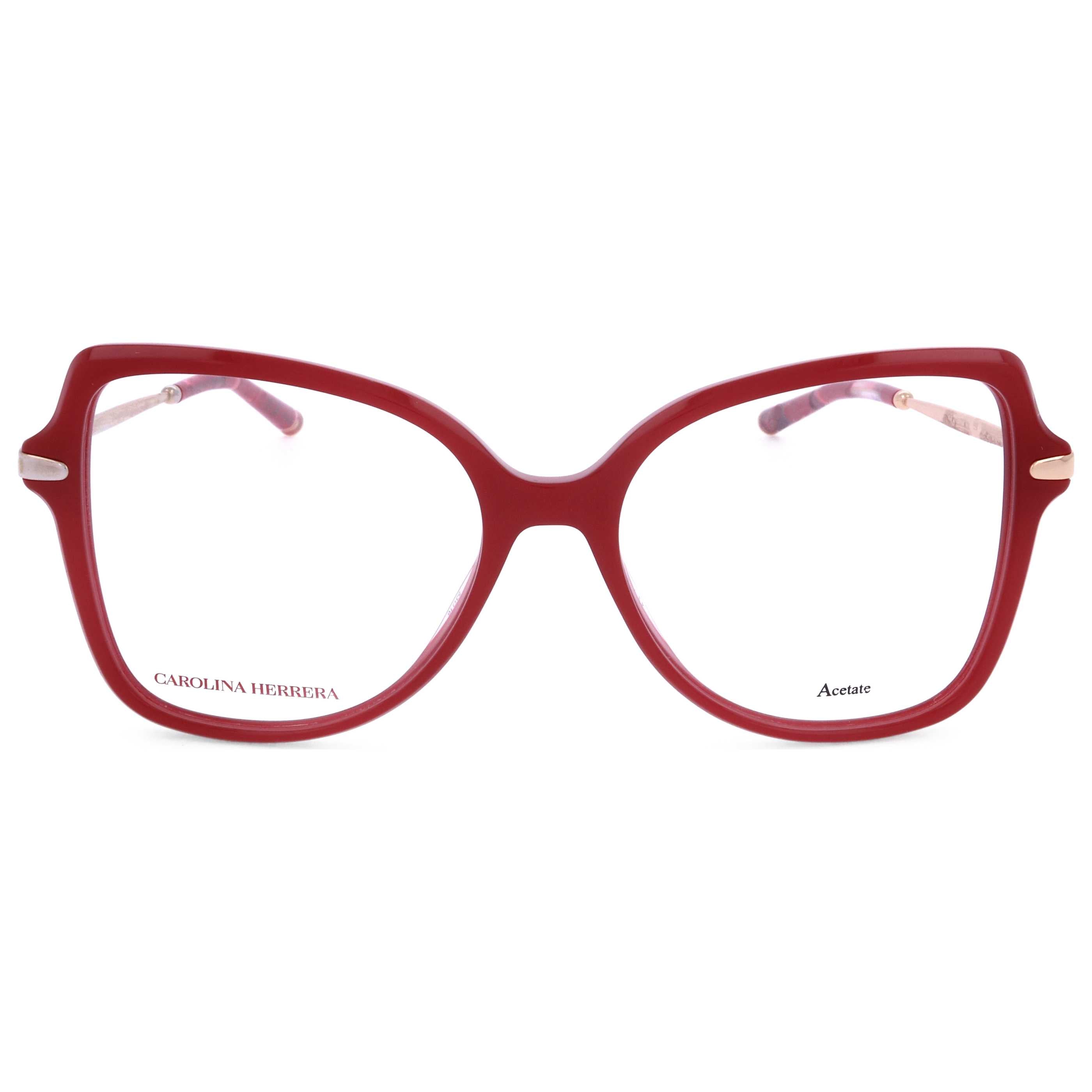 משקפי ראייה Carolina Herrera דגם Her0194 לנשים 53 מ״מ בצבע אדום הוואנה זהב