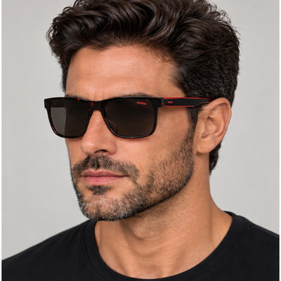 משקפי שמש Hugo Boss לגברים 56 מ״מ בצבע הוואנה אדום