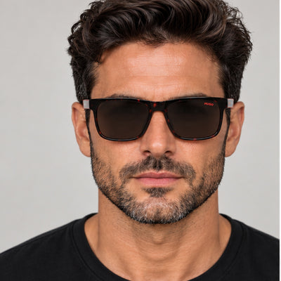 משקפי שמש Hugo Boss לגברים 56 מ״מ בצבע הוואנה אדום