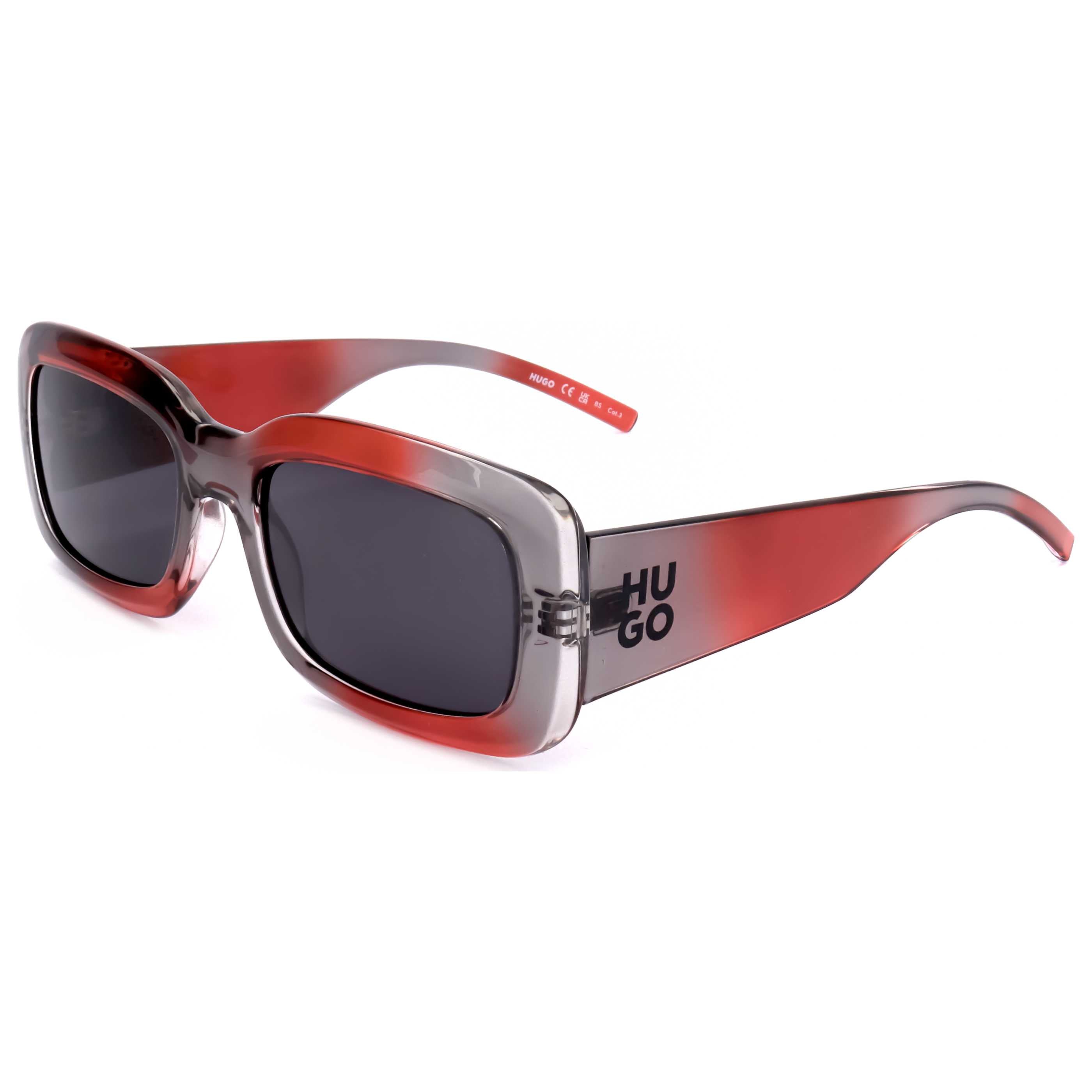 משקפי שמש Hugo Boss דגם Hg1281 יוניסקס 56 מ״מ בצבע אפור אדום