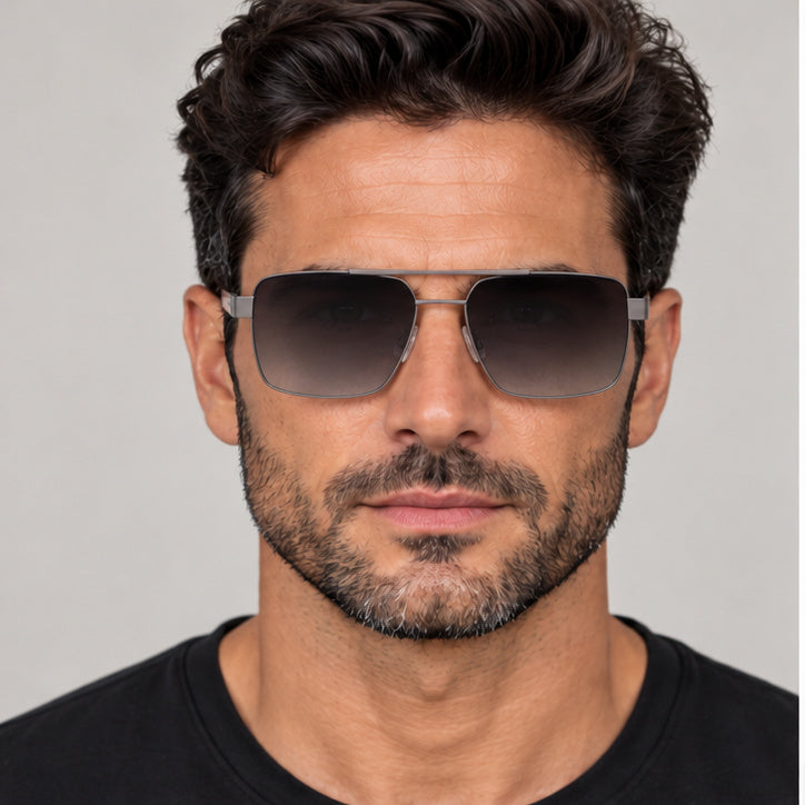 משקפי שמש Hugo Boss דגם HG1313-S-R81-56 לגברים 56 מ״מ בצבע Matte Ruthenium