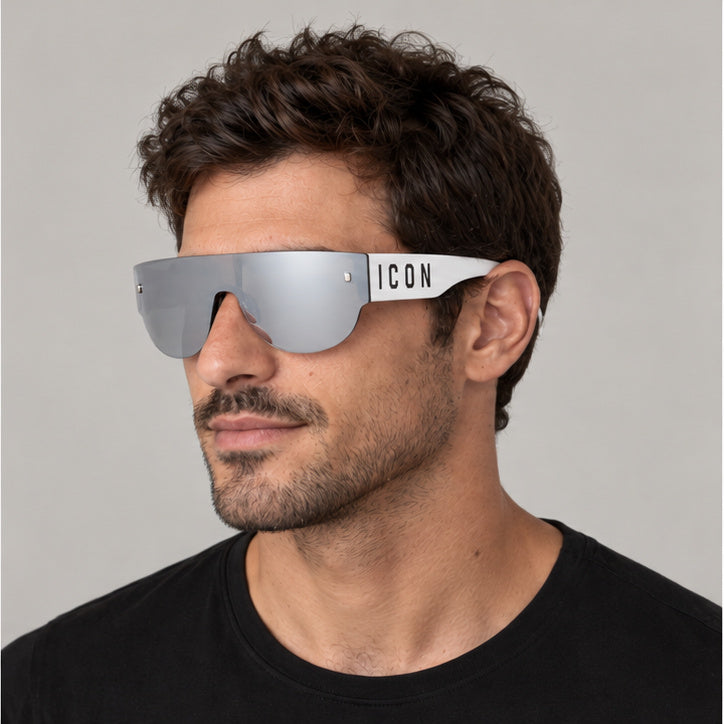 משקפי שמש Dsquared2 דגם Icon0002S לגברים 99 מ״מ בצבע לבן