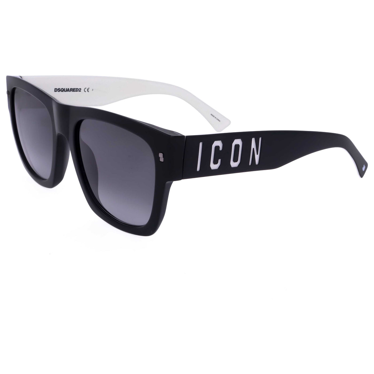 משקפי שמש Dsquared2 דגם Icon0004 לגברים 55 מ״מ בצבע שחור לבן