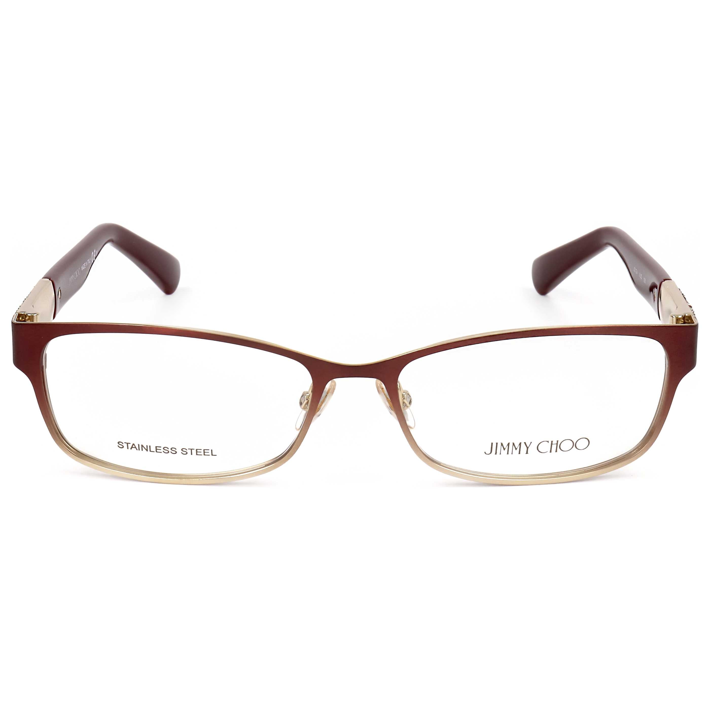 משקפי ראייה Jimmy Choo דגם Jc124 לנשים 54 מ״מ בצבע מט Opal Burgundy