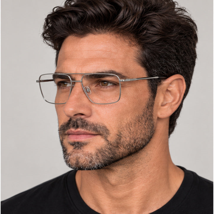 משקפי ראייה Karl Lagerfeld דגם KL357N-041-56 לגברים 56 מ״מ בצבע כסוף