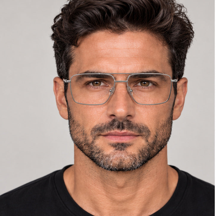 משקפי ראייה Karl Lagerfeld דגם KL357N-041-56 לגברים 56 מ״מ בצבע כסוף