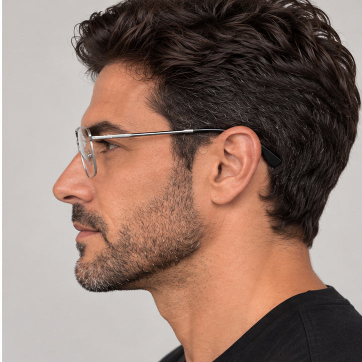 משקפי ראייה Karl Lagerfeld דגם KL357N-041-56 לגברים 56 מ״מ בצבע כסוף