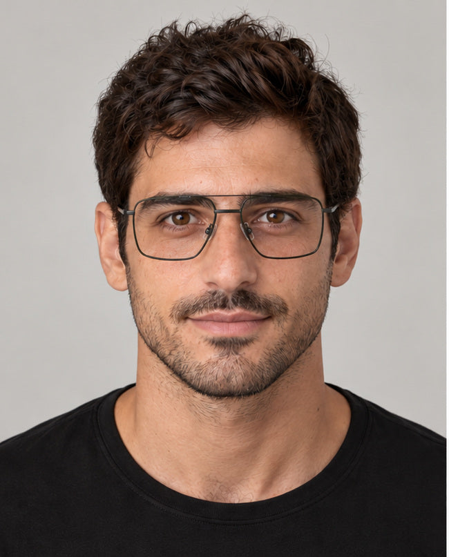 משקפי ראייה Karl Lagerfeld דגם KL357N-305-56 לגברים 56 מ״מ בצבע Khaki Gunmetal