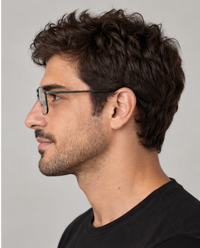 משקפי ראייה Karl Lagerfeld דגם KL357N-305-56 לגברים 56 מ״מ בצבע Khaki Gunmetal