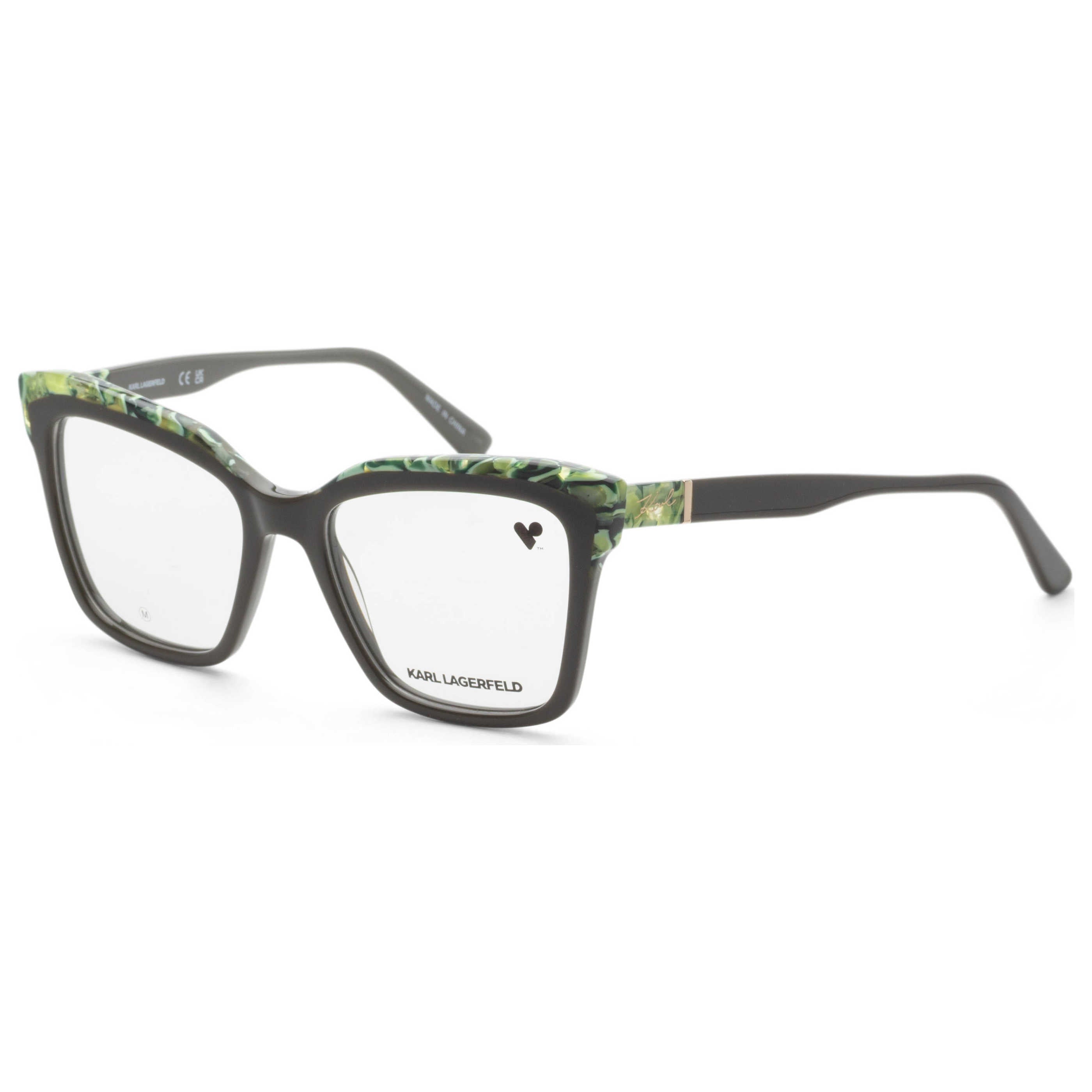 משקפי ראייה Karl Lagerfeld דגם Kl6130 לנשים 52 מ״מ בצבע ירוק זית Marble