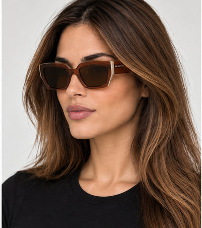 משקפי שמש Karl Lagerfeld דגם KL6143S-246-53 לנשים 52 מ״מ בצבע Antique Rose