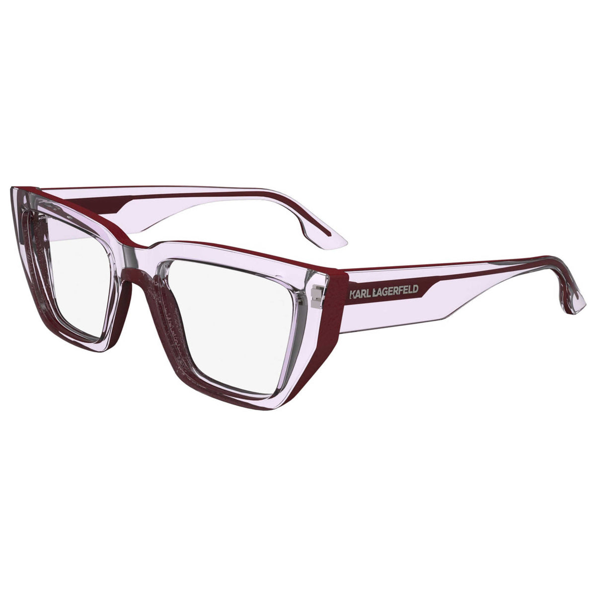 משקפי ראייה Karl Lagerfeld דגם KL6153N-610-52 לנשים 52 מ״מ בצבע Rose Translucent Red