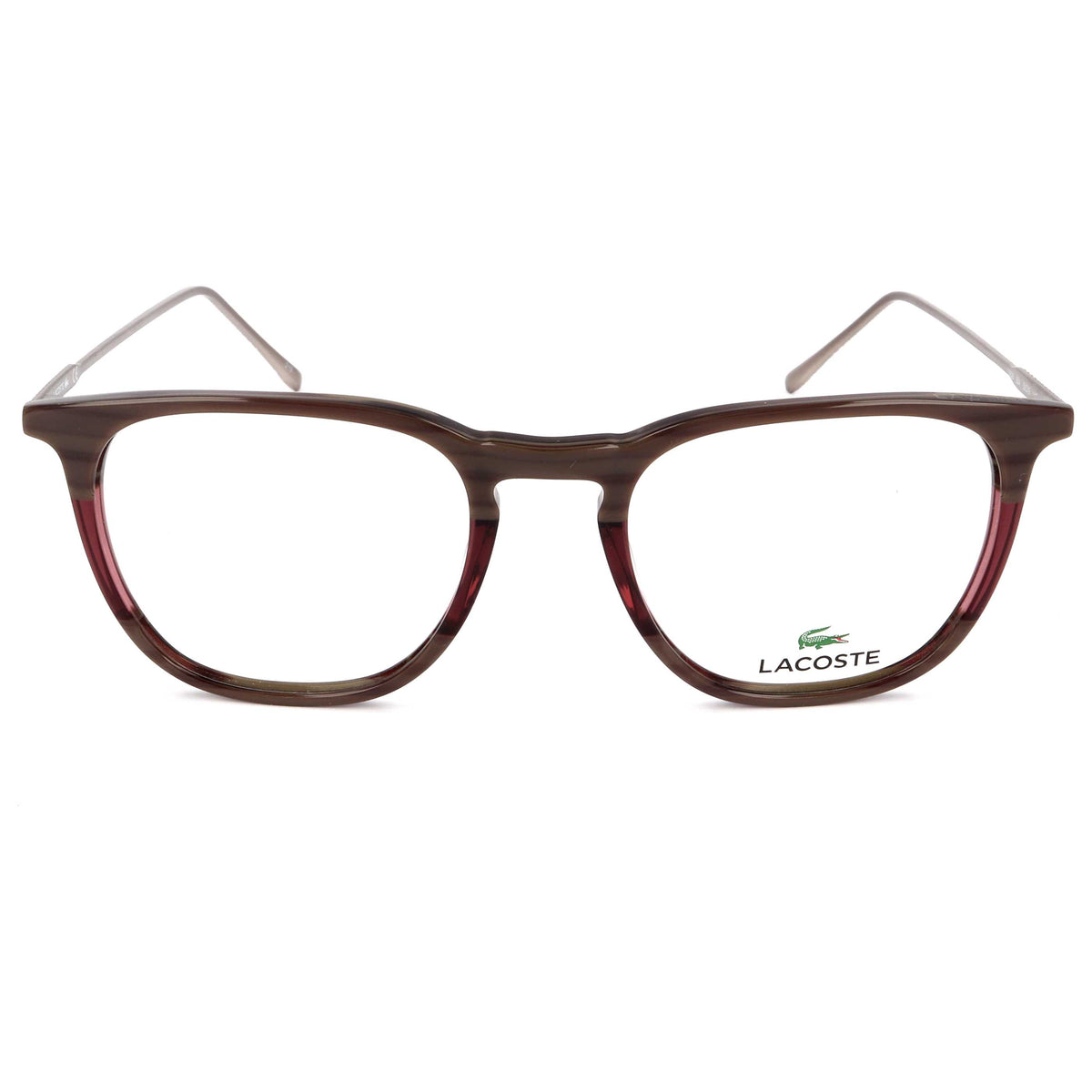 משקפי ראייה Lacoste דגם L2828 לגברים 50 מ״מ בצבע Striped Burgundy אפור