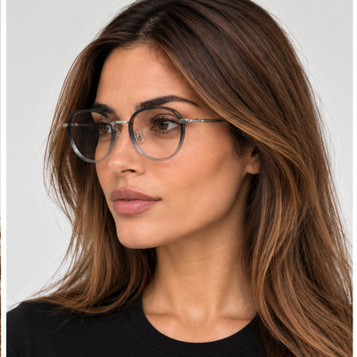 Longchamp Women's 48 mm Silver Blue Gradient Eyeglasses LO2168-042-48