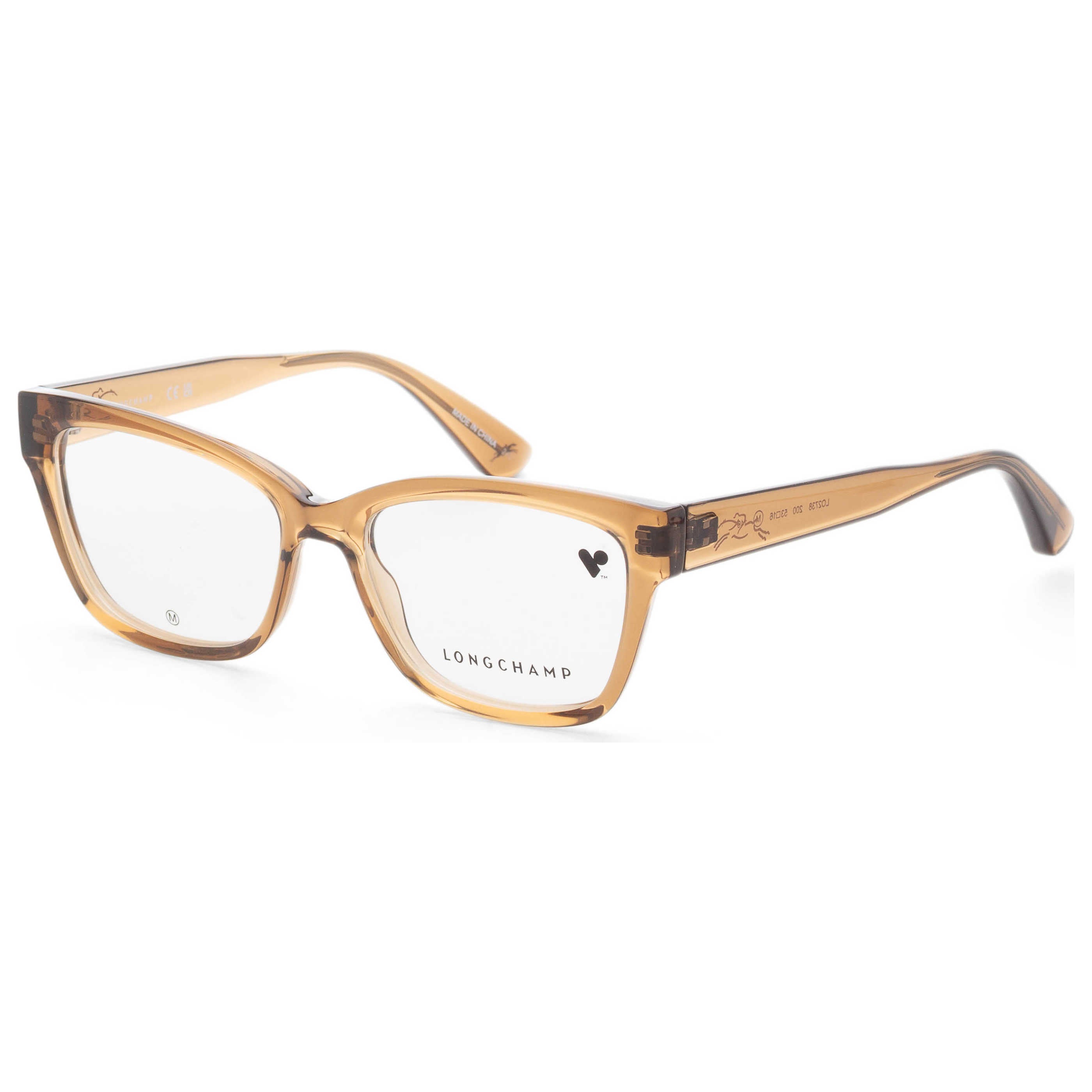 משקפי ראייה Longchamp דגם Lo2738 לנשים 53 מ״מ בצבע שקוף ירוק חום