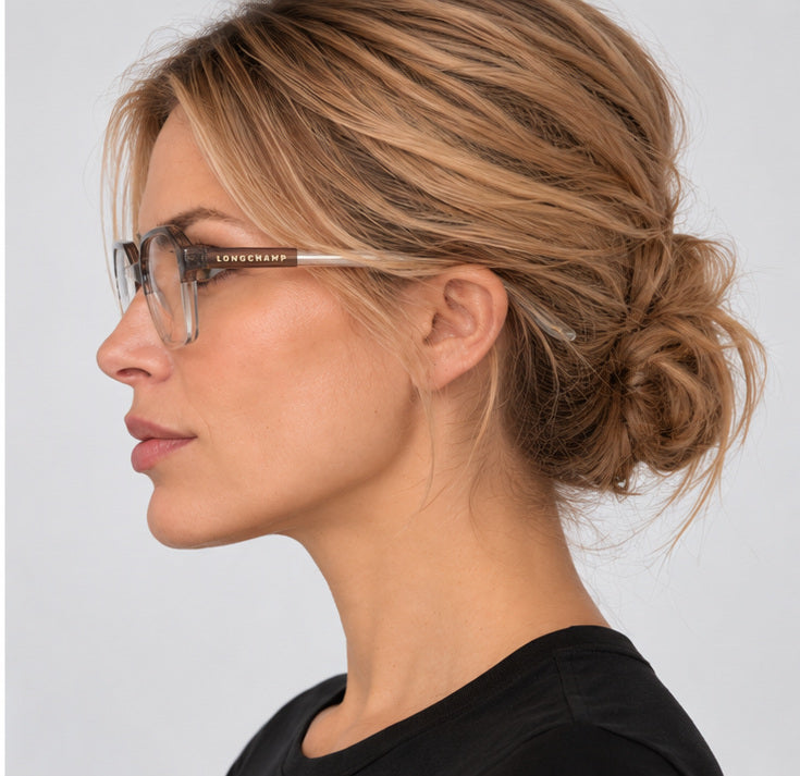 Longchamp Women's 53 mm Striped Peach Sand Eyeglasses LO2740-656-53