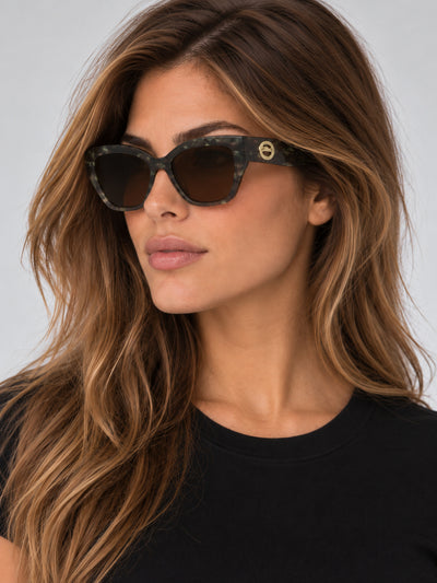 Longchamp Women's 55 mm Textured Green Sunglasses LO741S-306-55