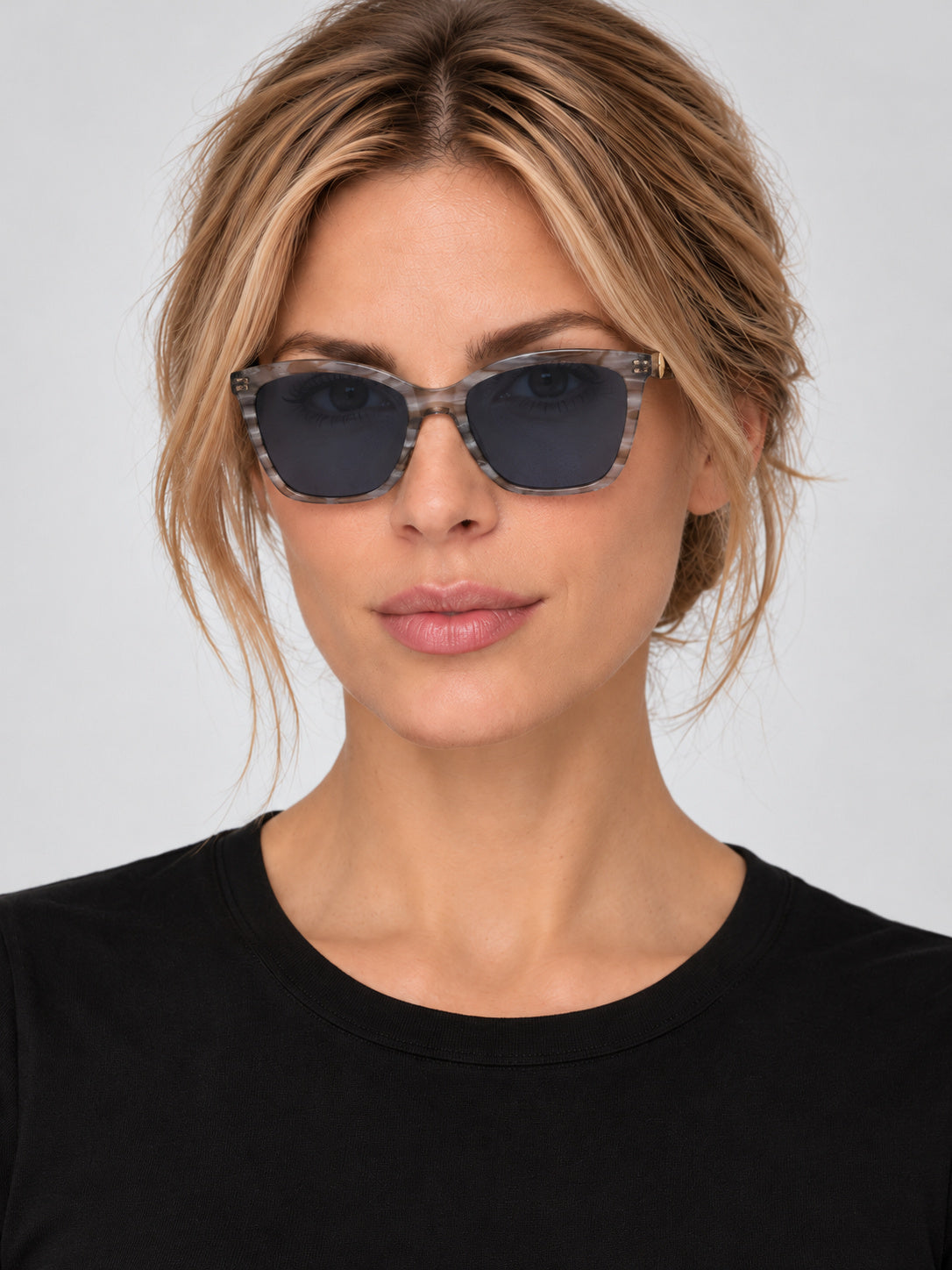 Longchamp Women's 54 mm Striped Grey Sunglasses LO742SN-036-54