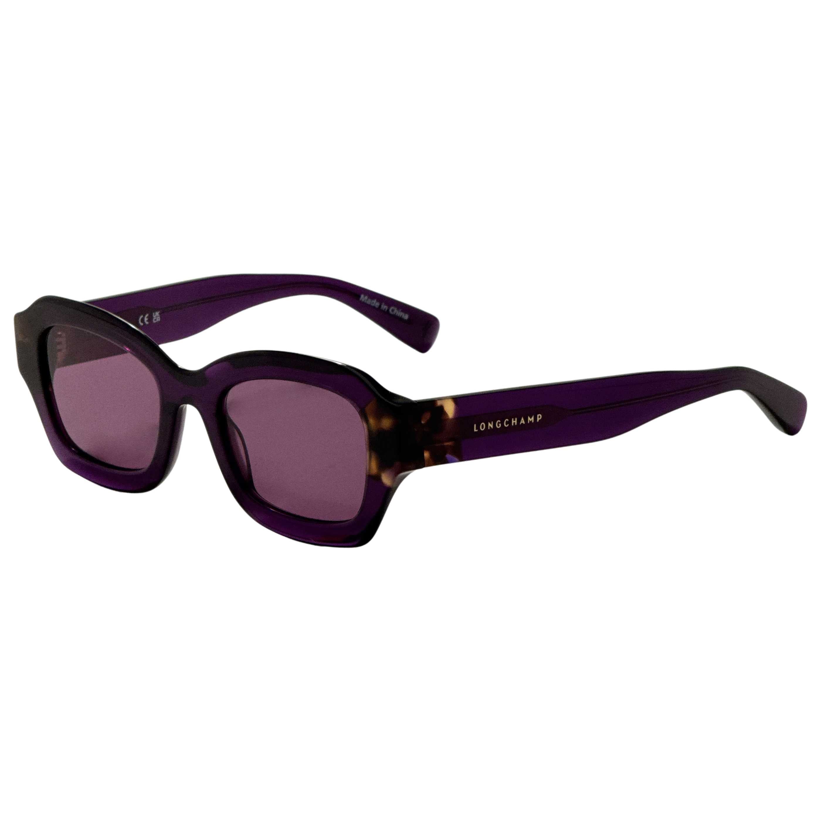 משקפי שמש Longchamp דגם Lo749S לנשים 50 מ״מ בצבע סגול הוואנה