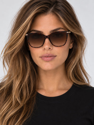 משקפי שמש Longchamp דגם LO757SN-242-55 לנשים 55 מ״מ בצבע Dark Havana