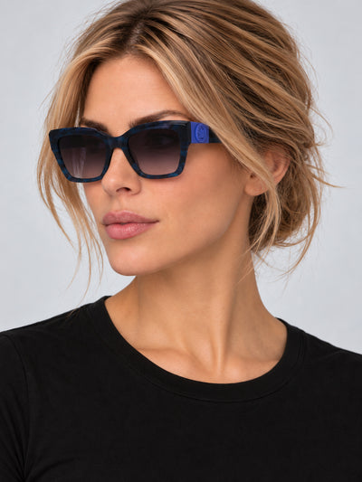 משקפי שמש Longchamp דגם LO762SN-407-52 לנשים 52 מ״מ בצבע Striped Blue