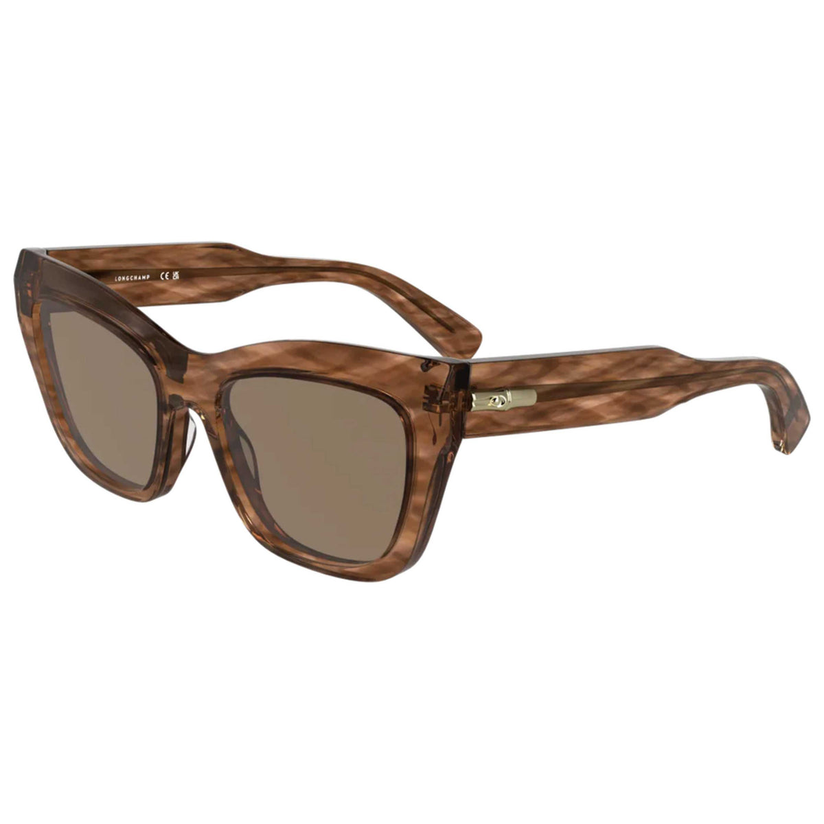 משקפי שמש Longchamp דגם LO777S-211-53 לנשים 53 מ״מ בצבע Shiny Striped Brown