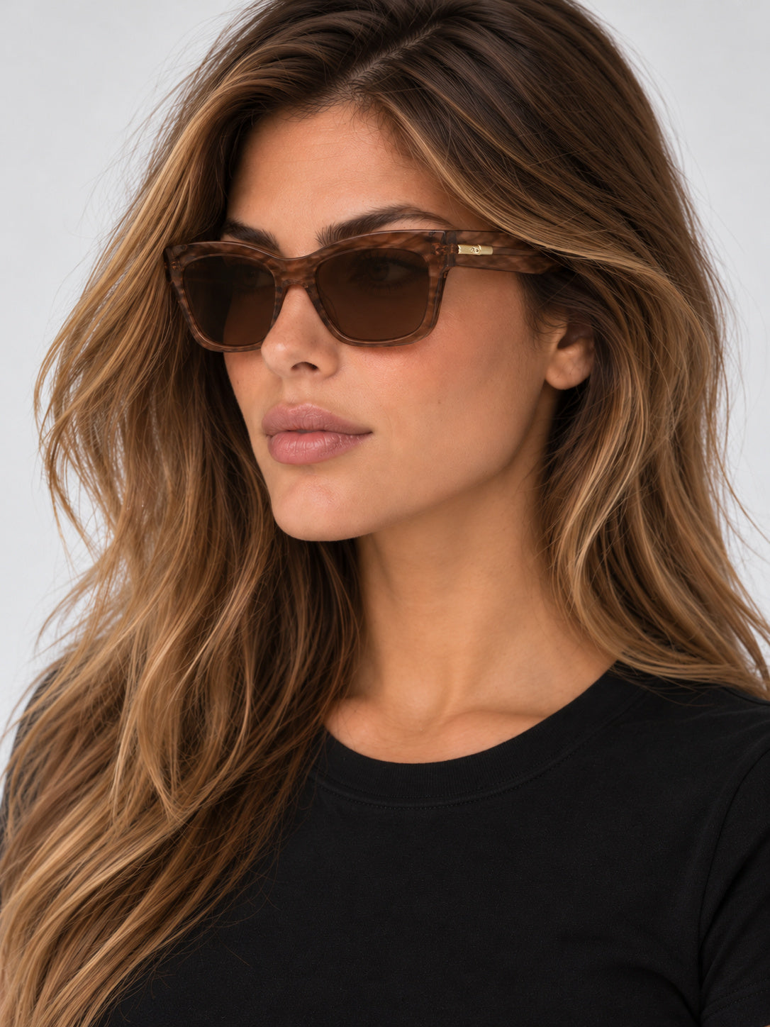 משקפי שמש Longchamp דגם LO777S-211-53 לנשים 53 מ״מ בצבע Shiny Striped Brown