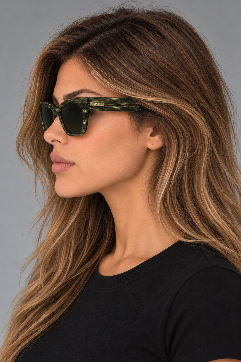 Longchamp Women's 53 mm Striped Green Sunglasses LO777S-308-53