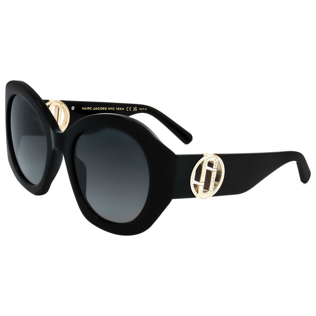 משקפי שמש Marc Jacobs לנשים 56 מ״מ בצבע שחור וזהב