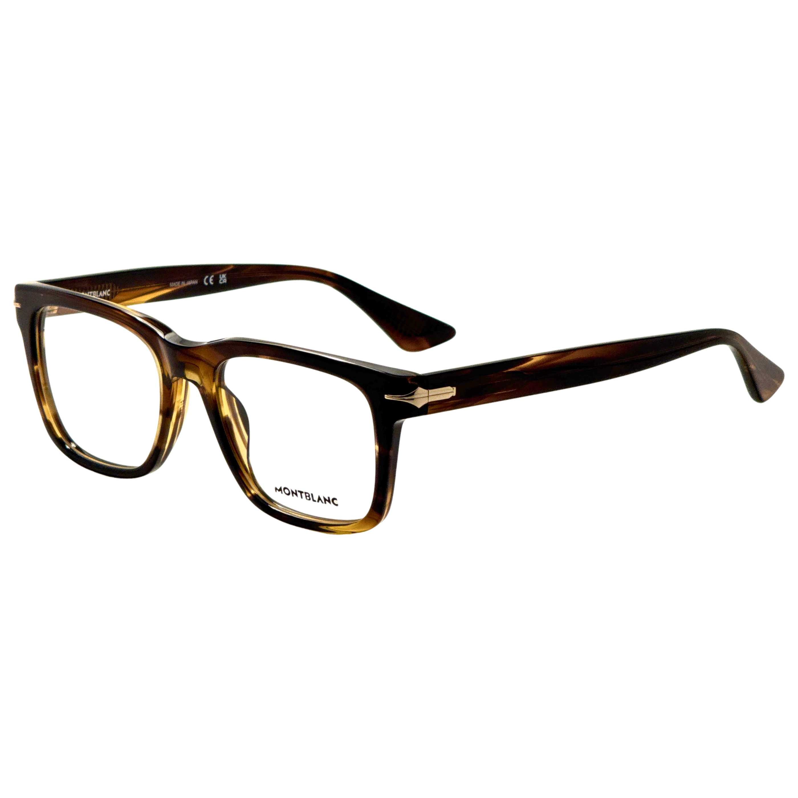 משקפי ראייה Montblanc דגם Mb0266O לגברים 54 מ״מ בצבע הוואנה