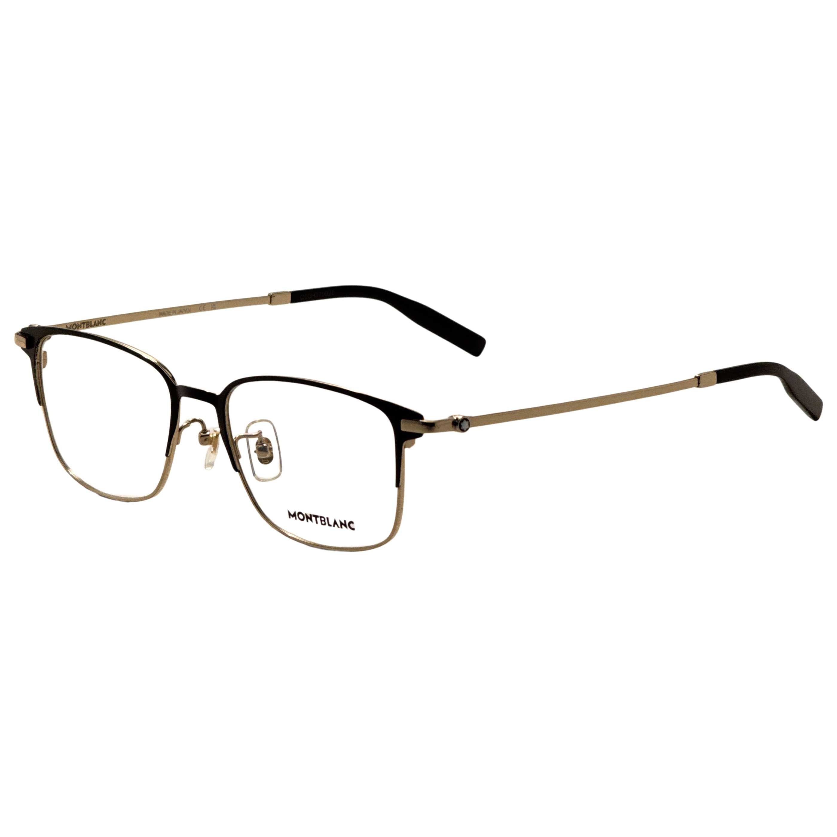 משקפי ראייה Montblanc דגם Mb0314Oa לגברים 54 מ״מ בצבע שחור זהב