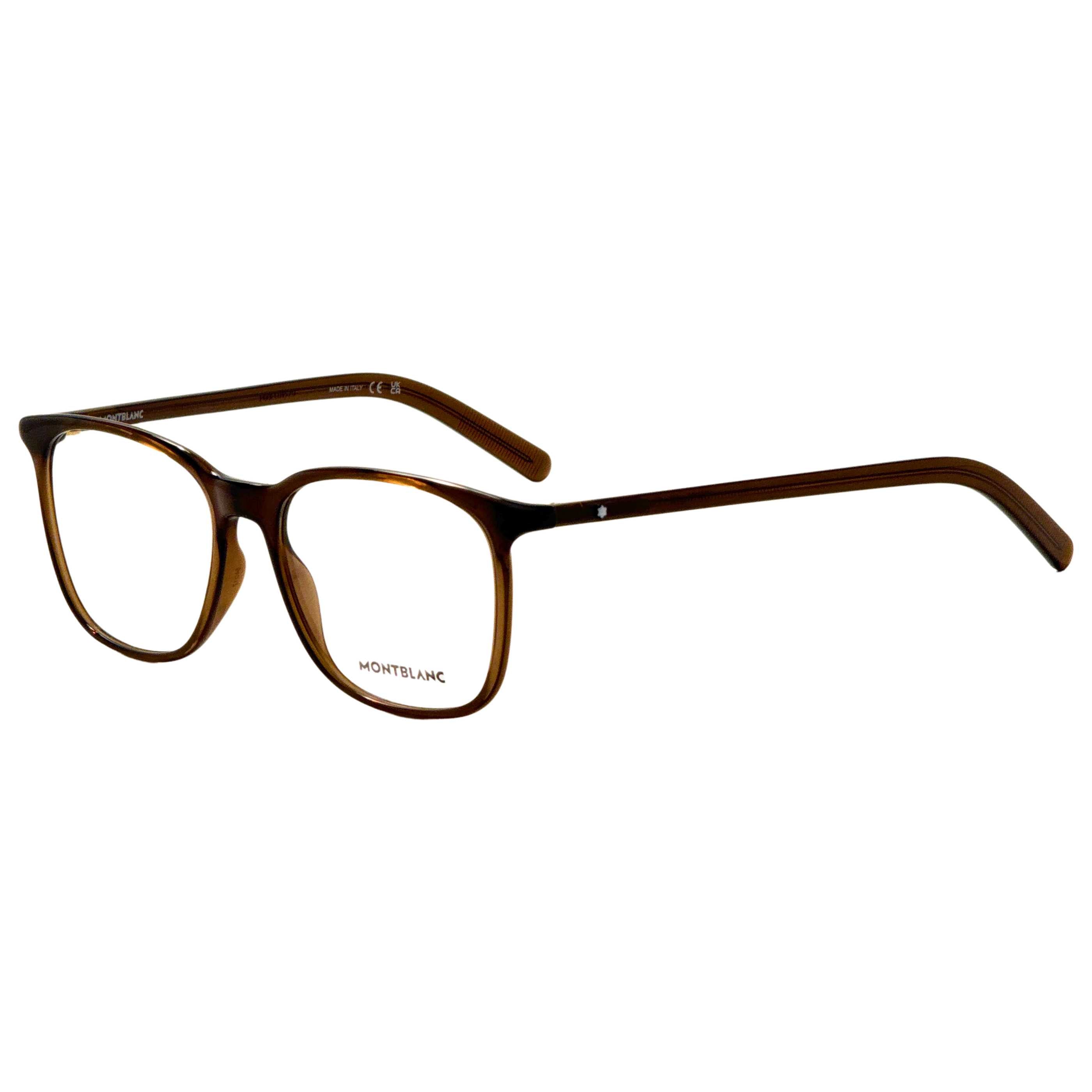 משקפי ראייה Montblanc דגם Mb0327O לגברים 54 מ״מ בצבע שקוף חום