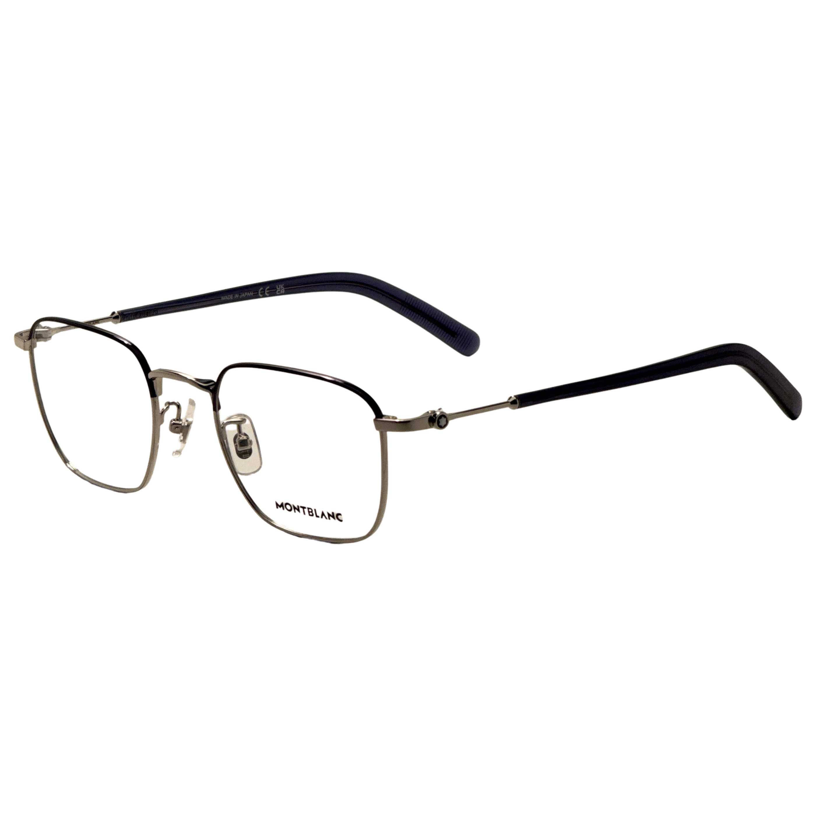 משקפי ראייה Montblanc דגם Mb0389O לגברים 52 מ״מ בצבע כסוף