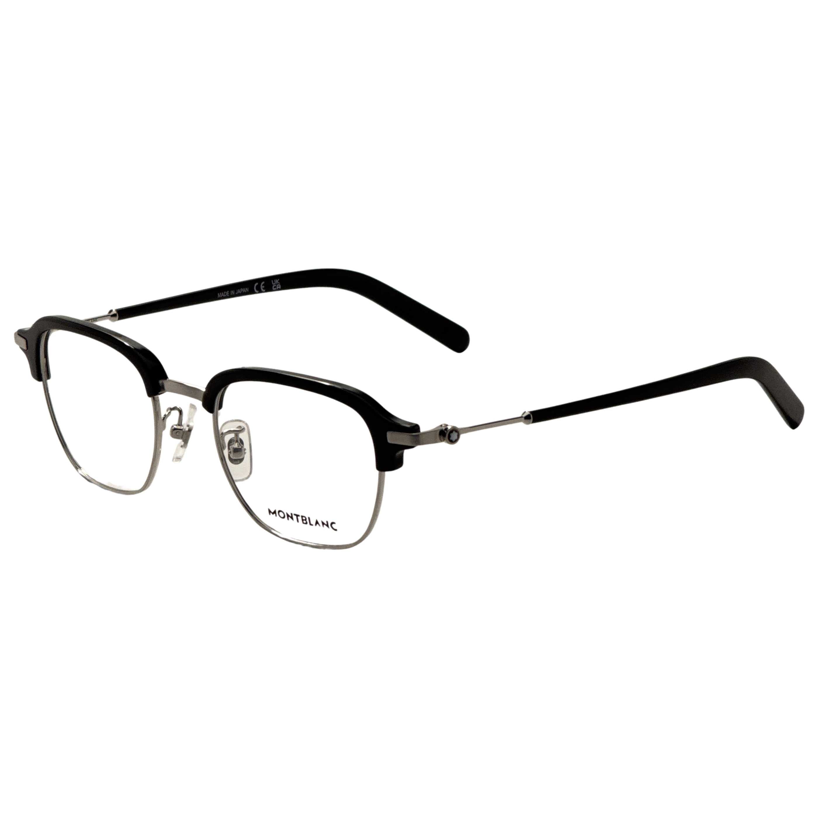 משקפי ראייה Montblanc דגם Mb0390O לגברים 50 מ״מ בצבע שחור כסוף