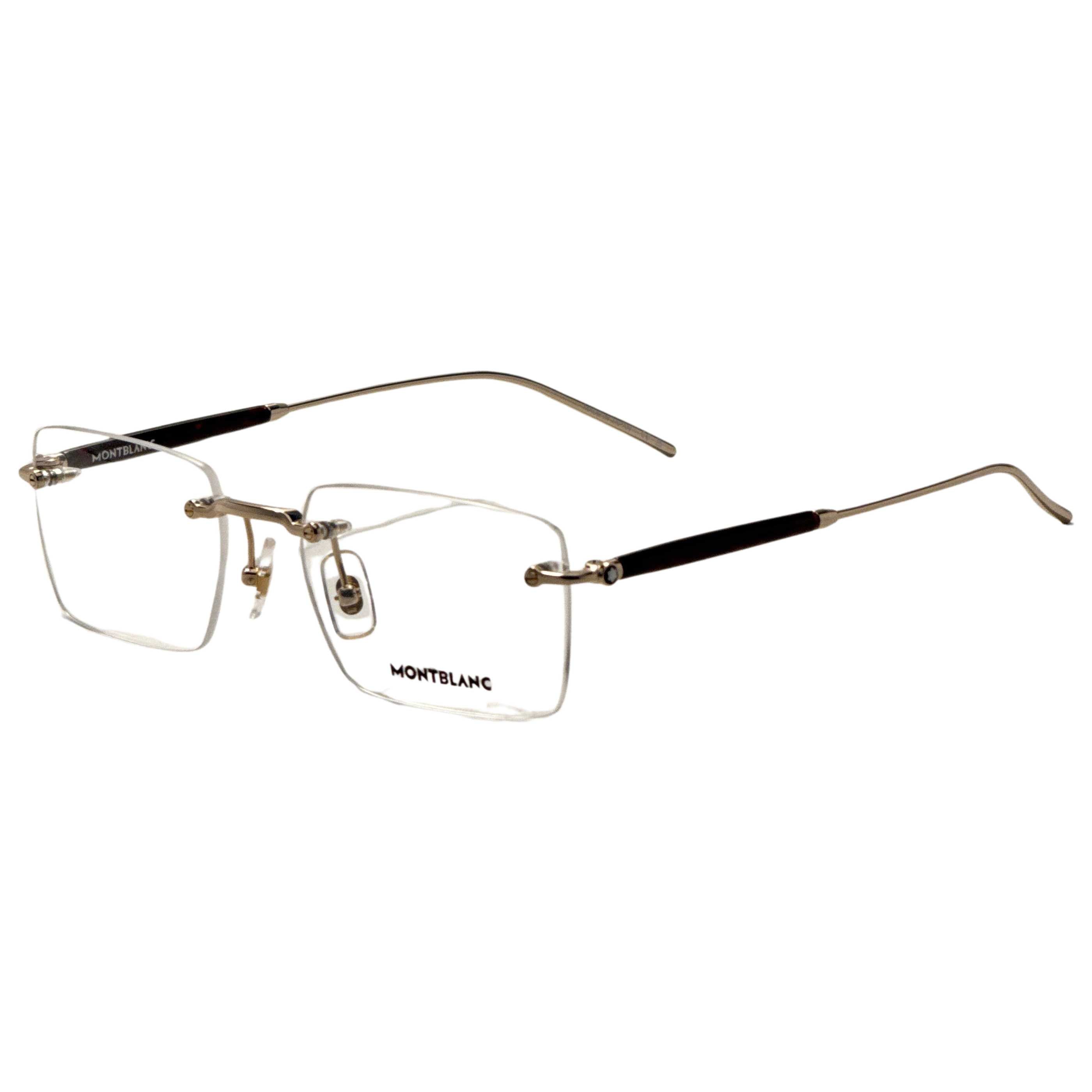 משקפי ראייה Montblanc דגם Mb0411O לגברים 55 מ״מ בצבע הוואנה זהב