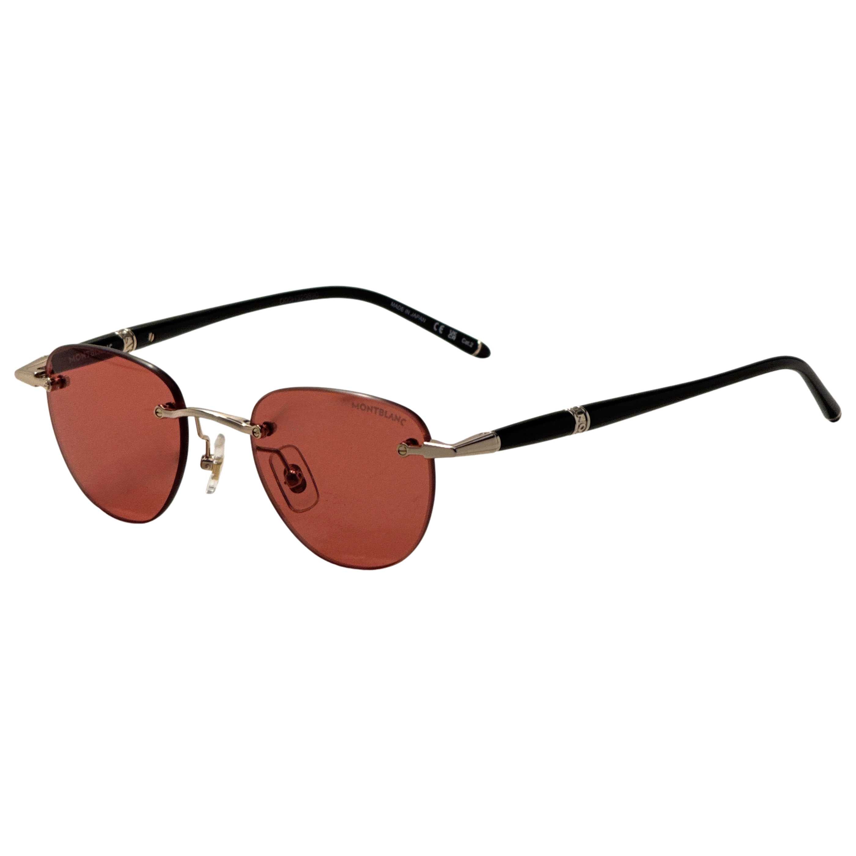 משקפי שמש Montblanc דגם Mb0412S לגברים 48 מ״מ בצבע זהב