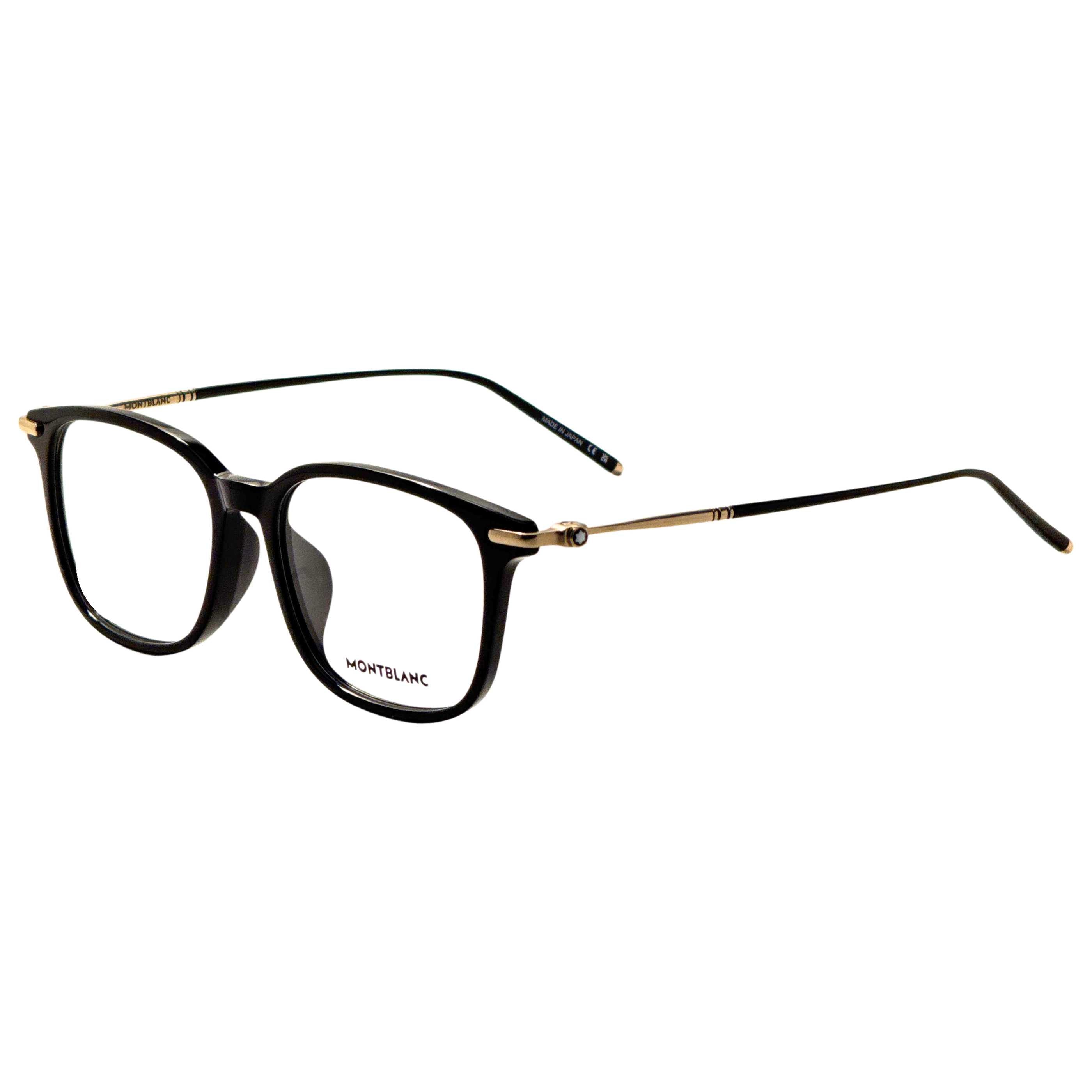 משקפי ראייה Montblanc דגם Mb0413Oa לגברים 54 מ״מ בצבע שחור זהב