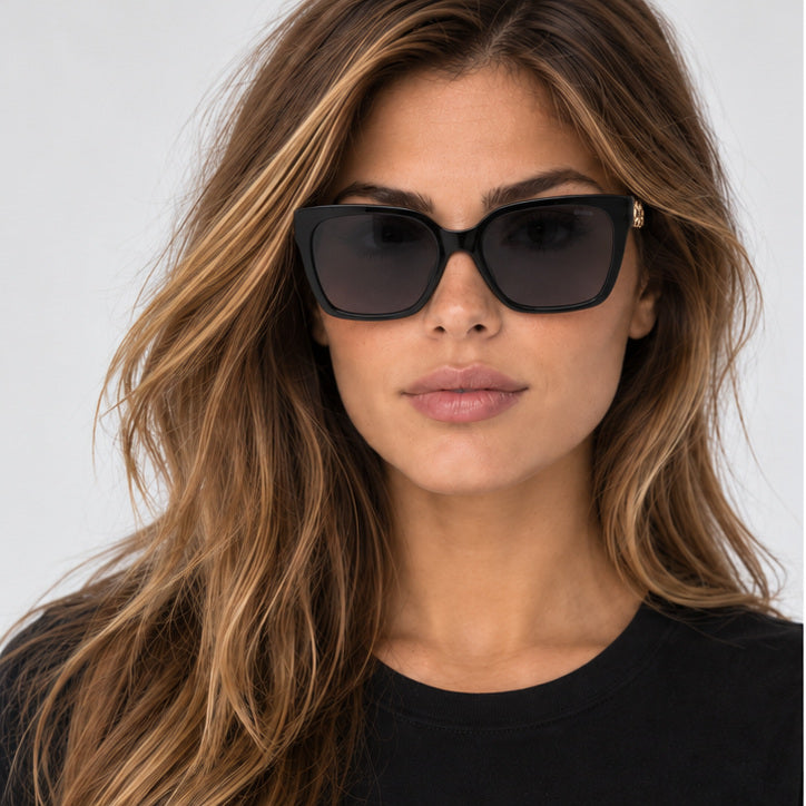 משקפי שמש Moschino דגם Mos098 לנשים 55 מ״מ בצבע שחור