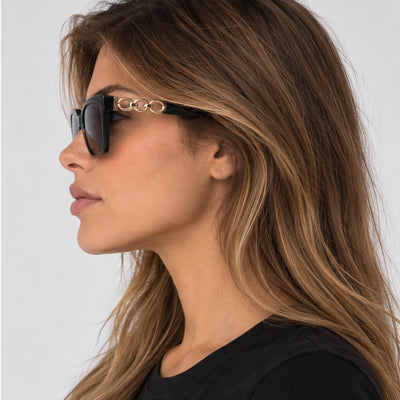 משקפי שמש Moschino דגם Mos098 לנשים 55 מ״מ בצבע שחור
