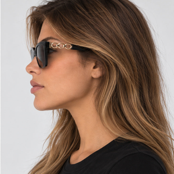 משקפי שמש Moschino דגם Mos098 לנשים 55 מ״מ בצבע שחור