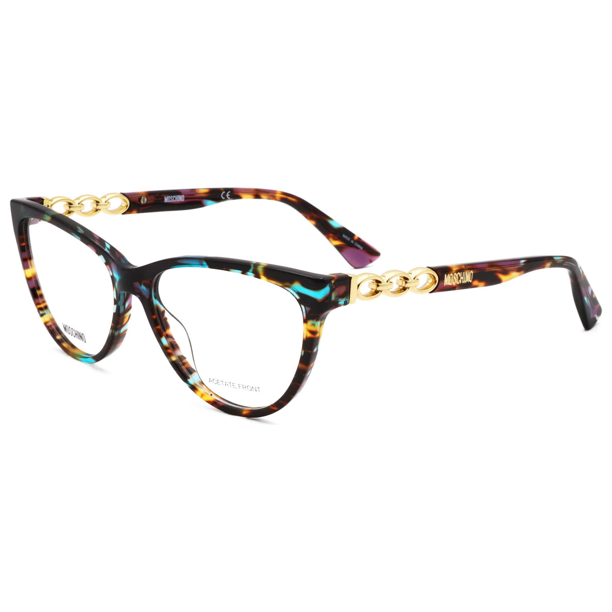 Moschino Women's 53mm Brown Blue Havana Eyeglasses MOS589-X8Q-53