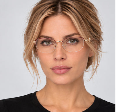 משקפי ראייה Kate Spade Nahla לנשים 52 מ״מ בצבע זהב ורוד
