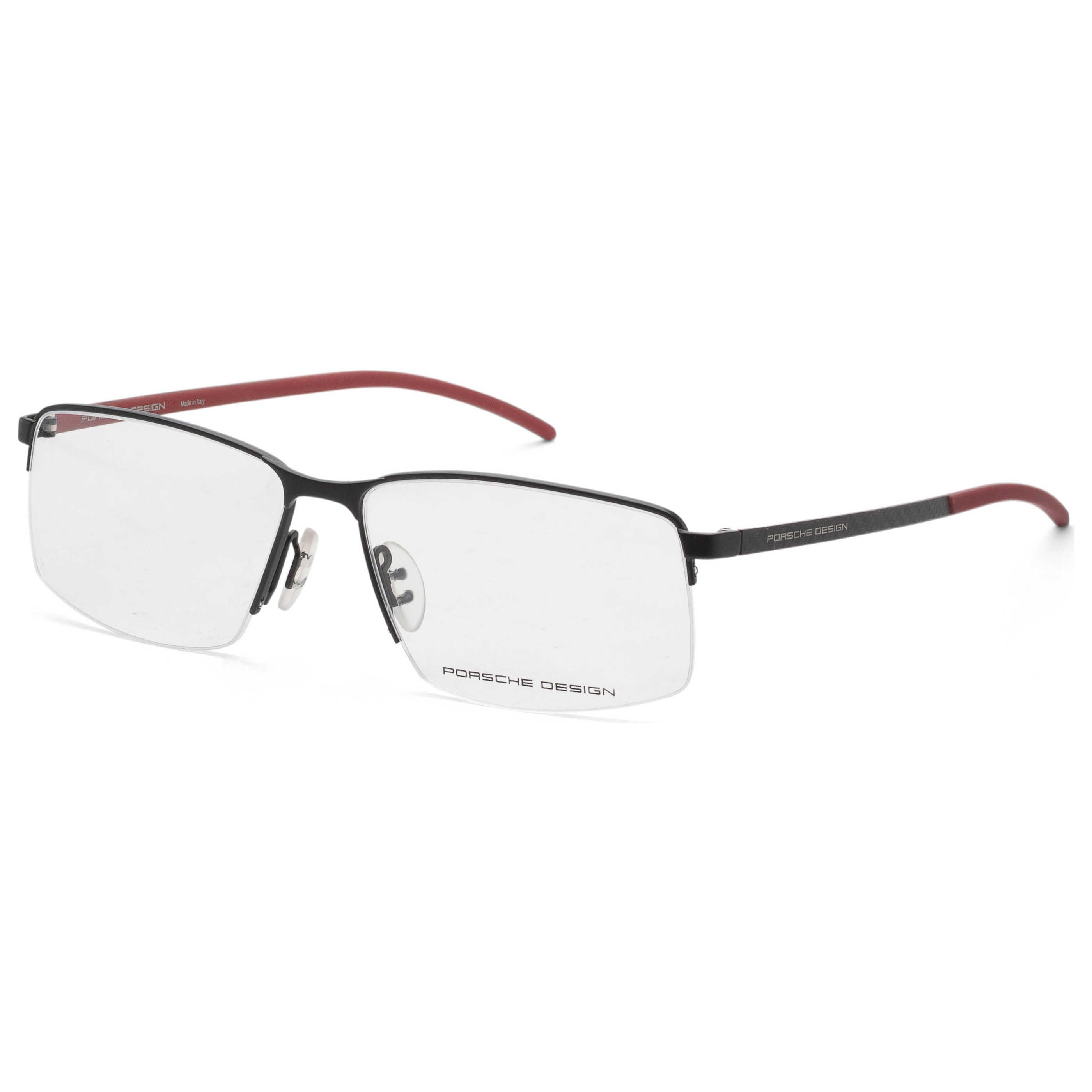 משקפי ראייה Porsche Design דגם P8347 לגברים 58 מ״מ בצבע שחור ואדום