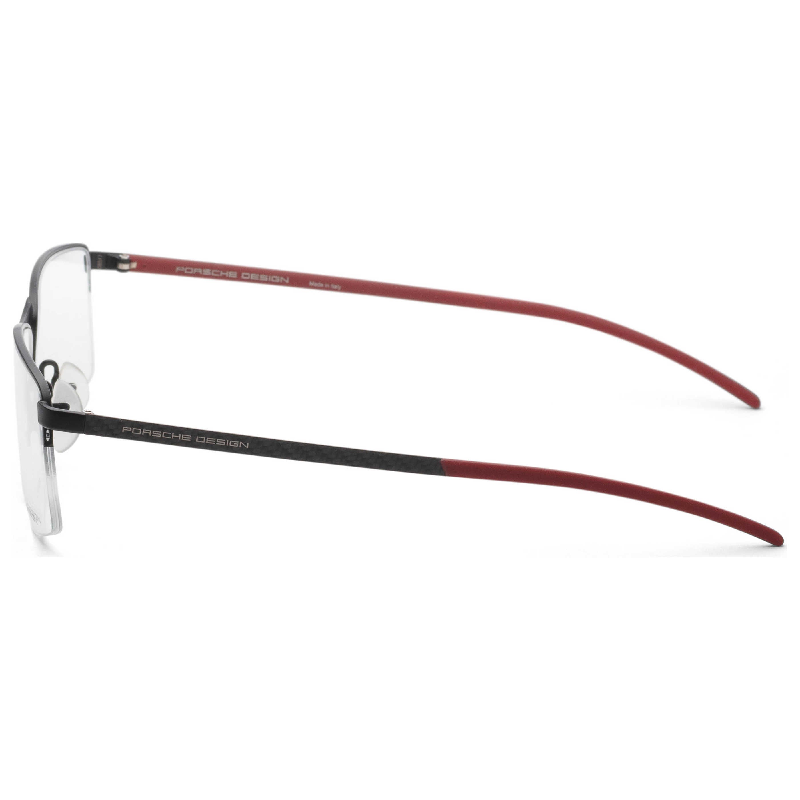 משקפי ראייה Porsche Design דגם P8347 לגברים 58 מ״מ בצבע שחור ואדום