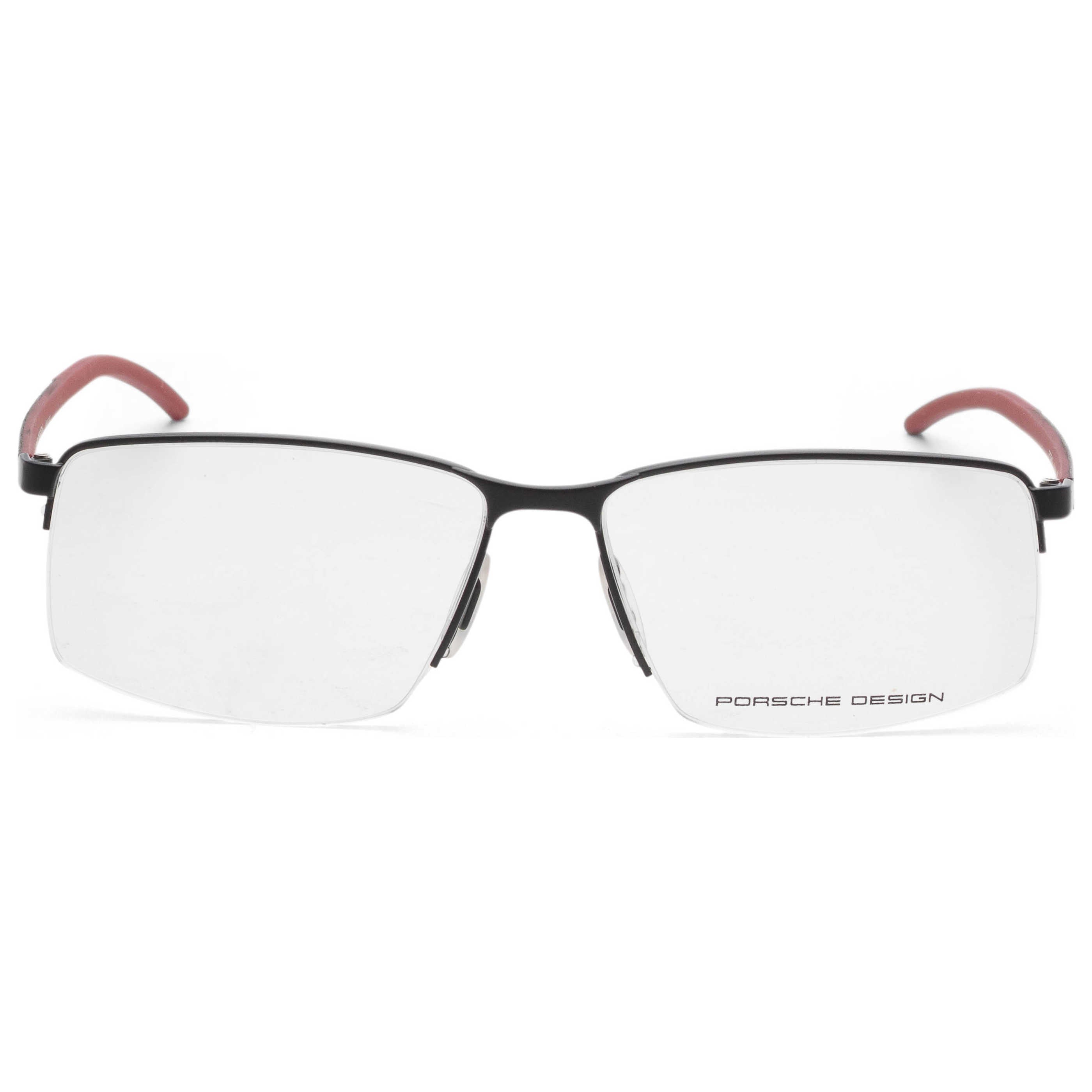 משקפי ראייה Porsche Design דגם P8347 לגברים 58 מ״מ בצבע שחור ואדום