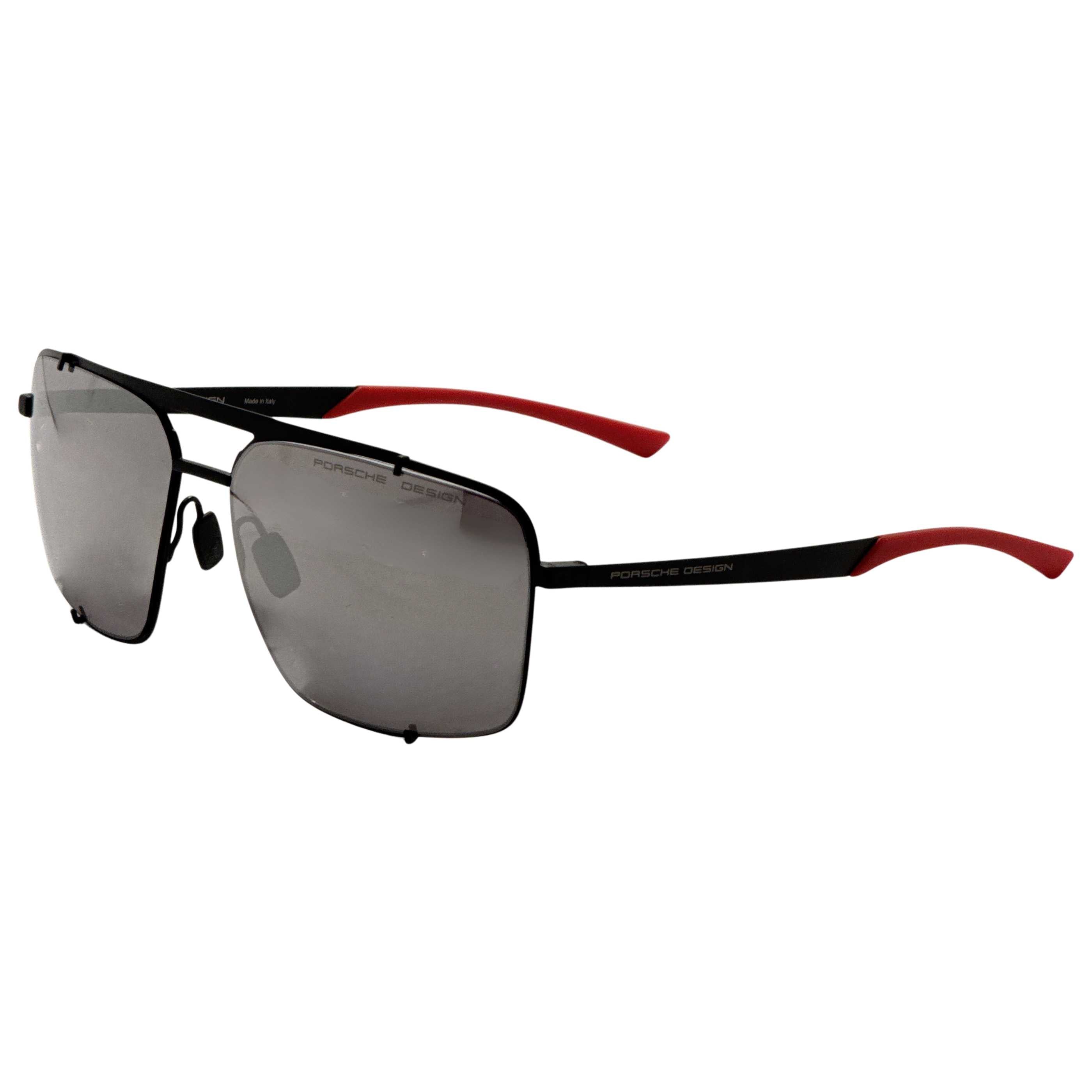 משקפי שמש Porsche Design דגם P8919 לגברים 63 מ״מ בצבע שחור אדום