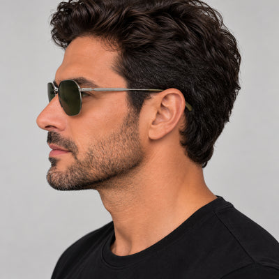 Paul Smith Men's Lovell 53mm Silver Khaki Sunglasses PS24110S-007-53